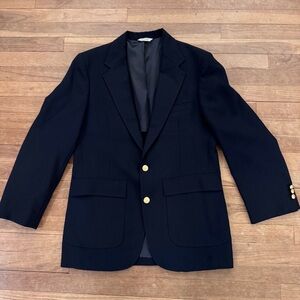 Oakmont Black Hopsack Basketweave Two-Button Blazer | Gold Buttons size 42R
 b58